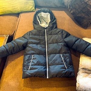 Kids Black Hooded Jacket